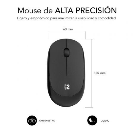 Subblim Business Plus Silencioso Ratón Inalámbrico Negro 1200 DPI
